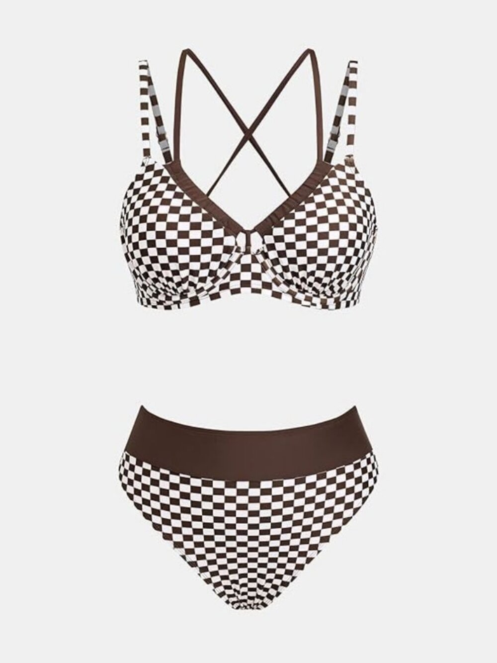 CUPSHE Womens Bikini Sets Two Piece Swimsuit High Waisted Underwire , medium
